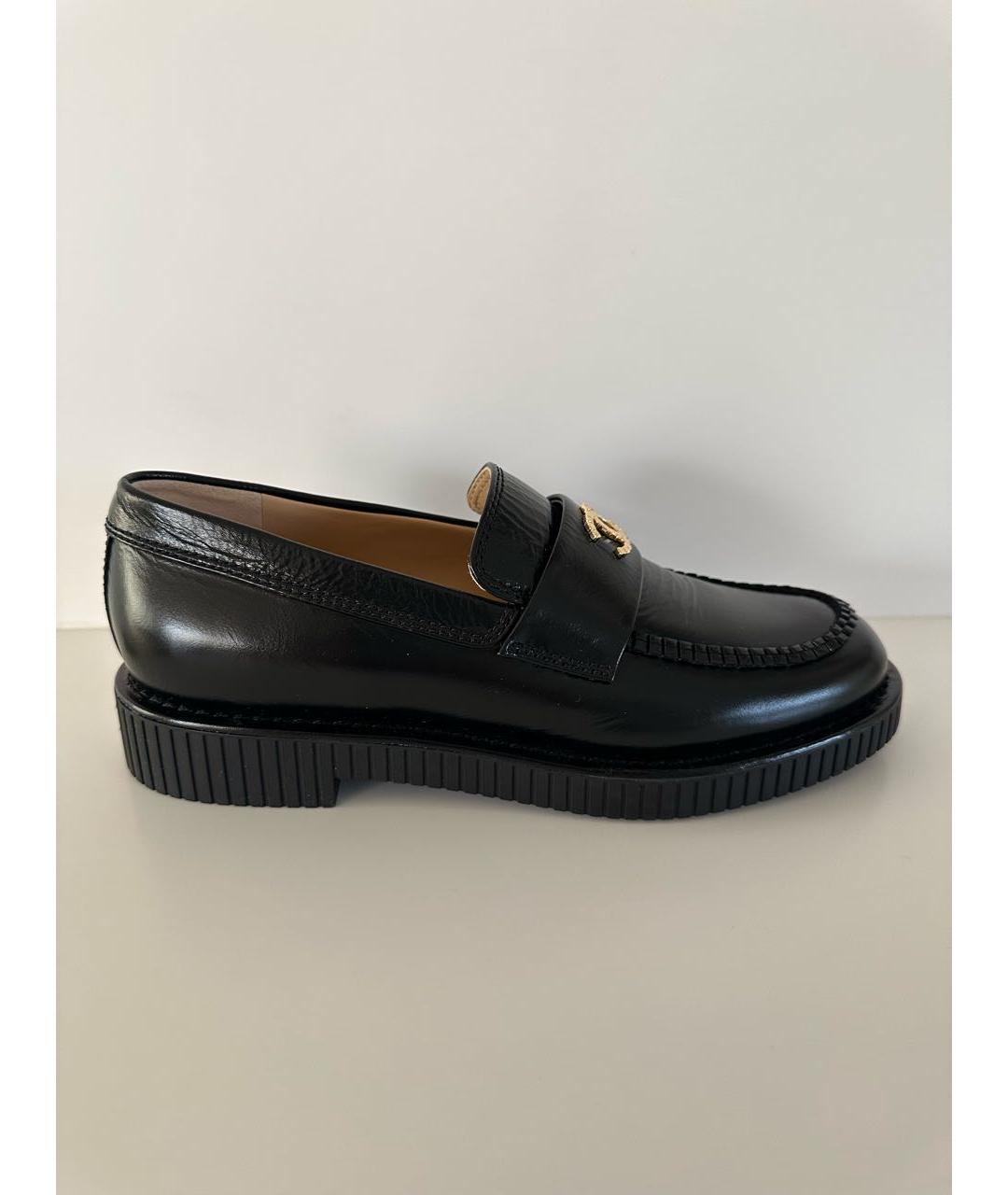 CHANEL Черные кожаные лоферы, фото 4