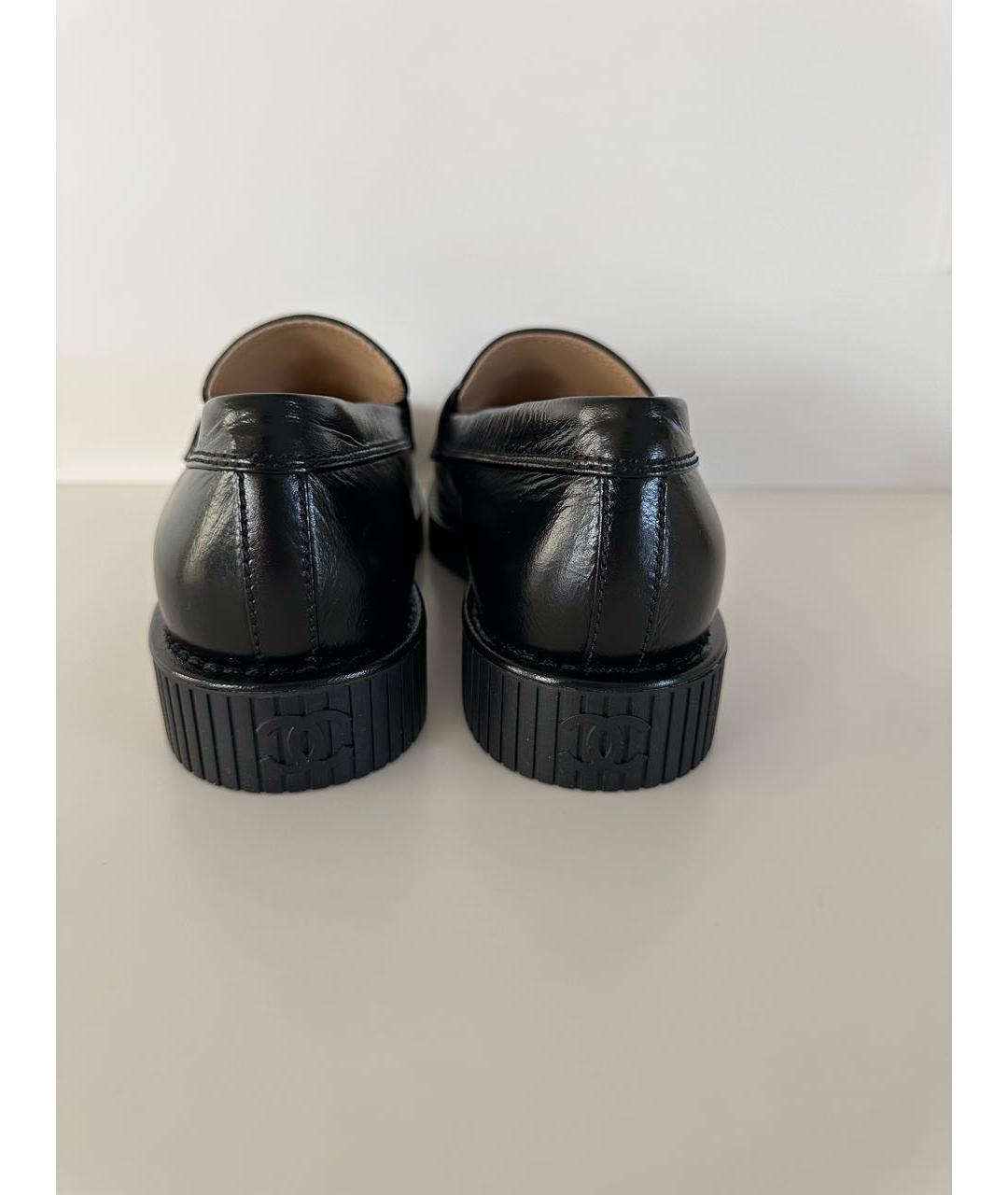 CHANEL Черные кожаные лоферы, фото 3