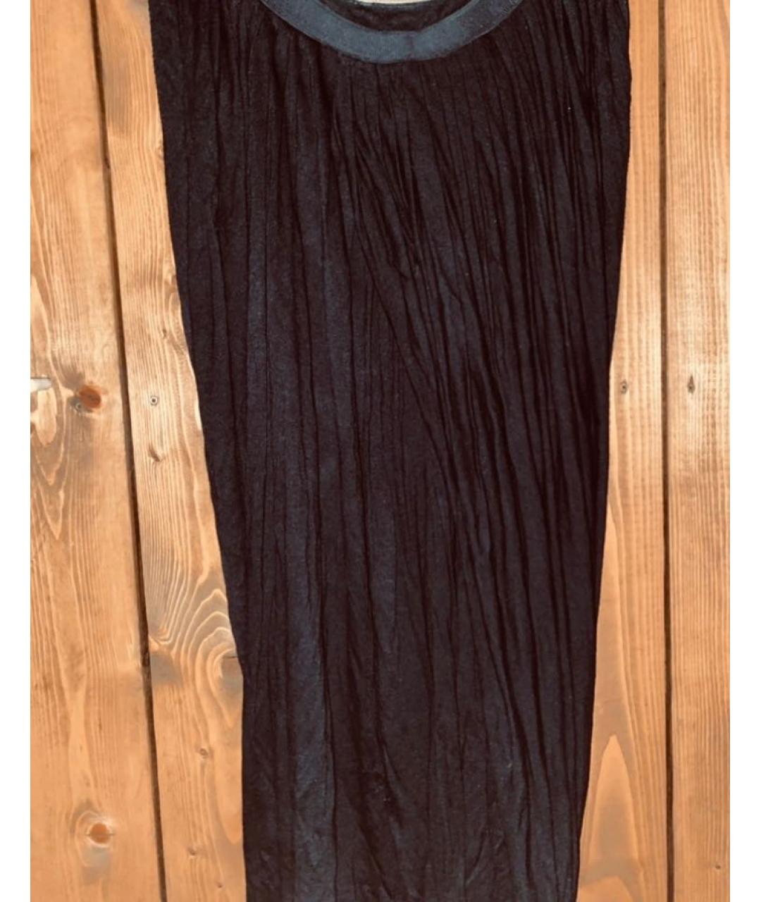 RICK OWENS Черная вискозная юбка миди, фото 5