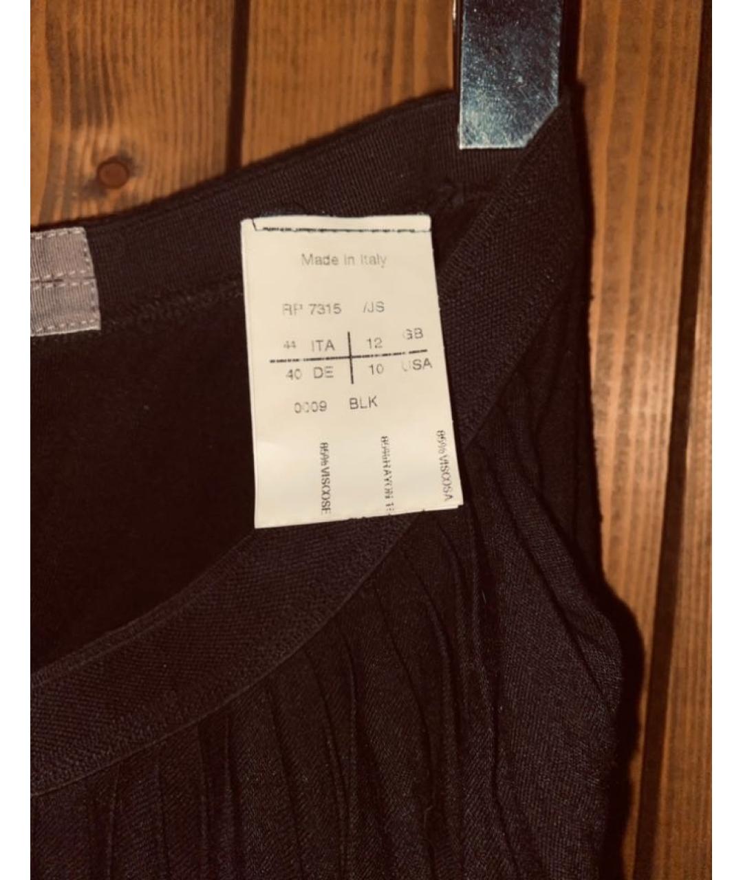 RICK OWENS Черная вискозная юбка миди, фото 4