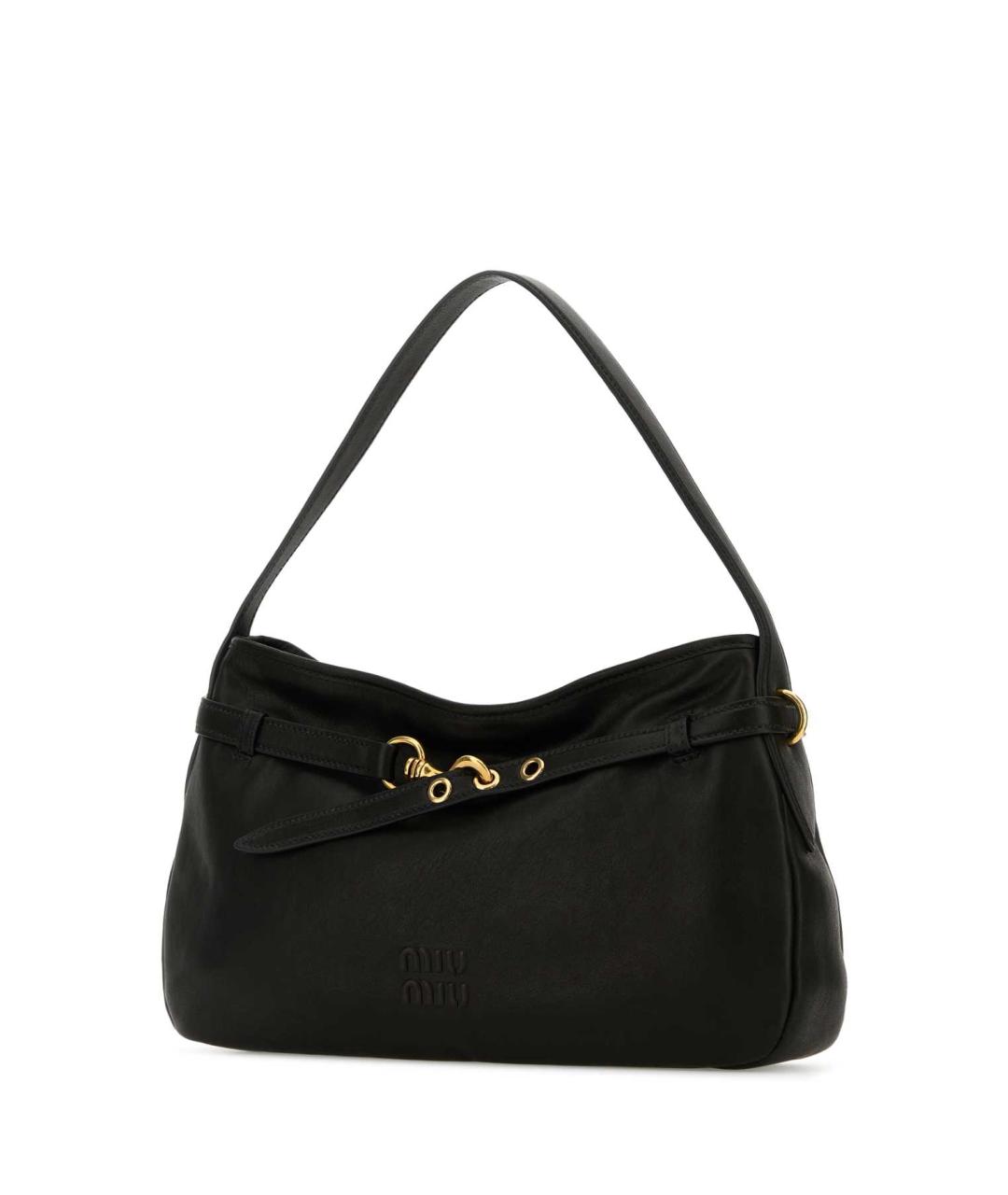 MIU MIU Черная кожаная сумка с короткими ручками, фото 2