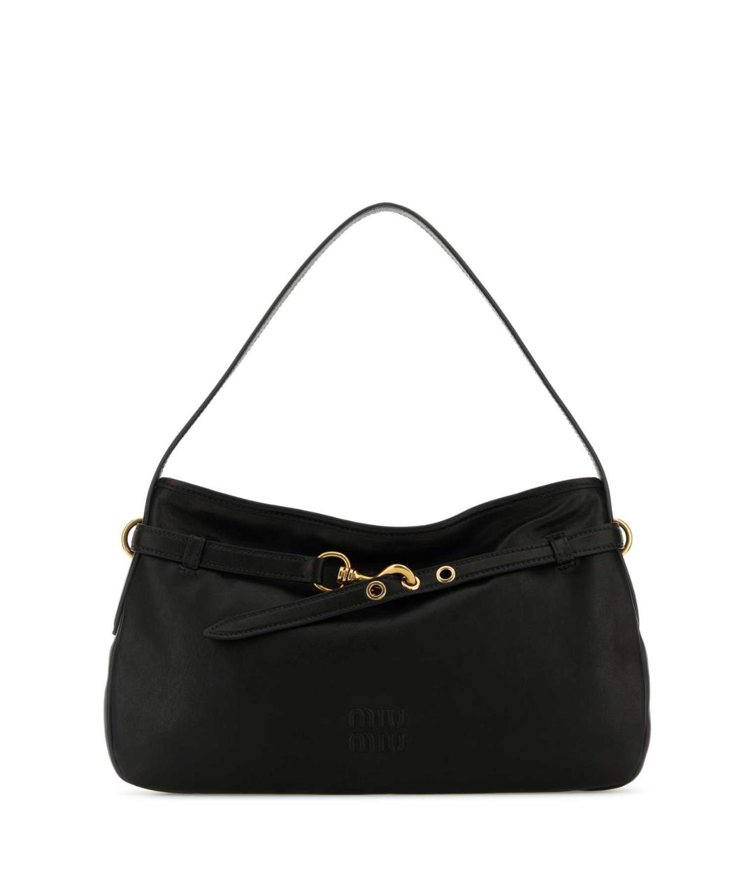 MIU MIU Черная кожаная сумка с короткими ручками, фото 1