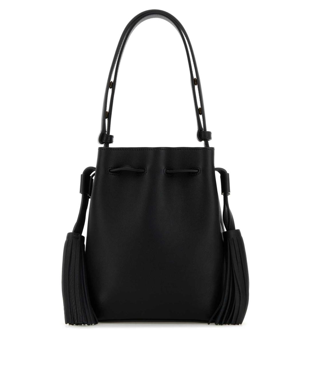 VALENTINO Черная кожаная сумка с короткими ручками, фото 1