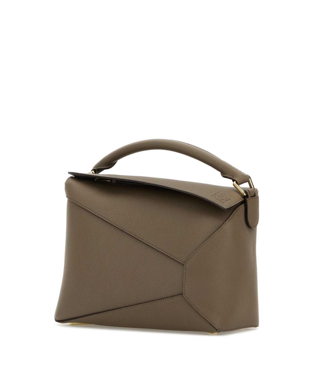 LOEWE Коричневая кожаная сумка с короткими ручками, фото 2