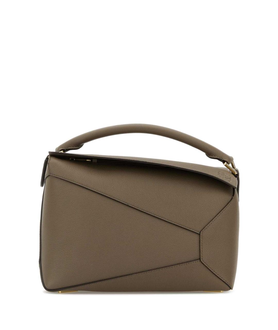 LOEWE Коричневая кожаная сумка с короткими ручками, фото 1