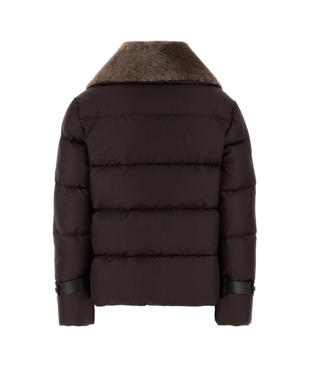 FENDI Коричневый полиэстеровый пуховик, фото 2