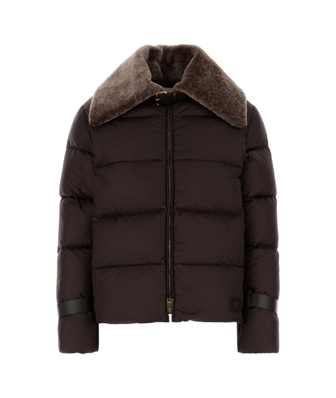 FENDI Коричневый полиэстеровый пуховик, фото 1