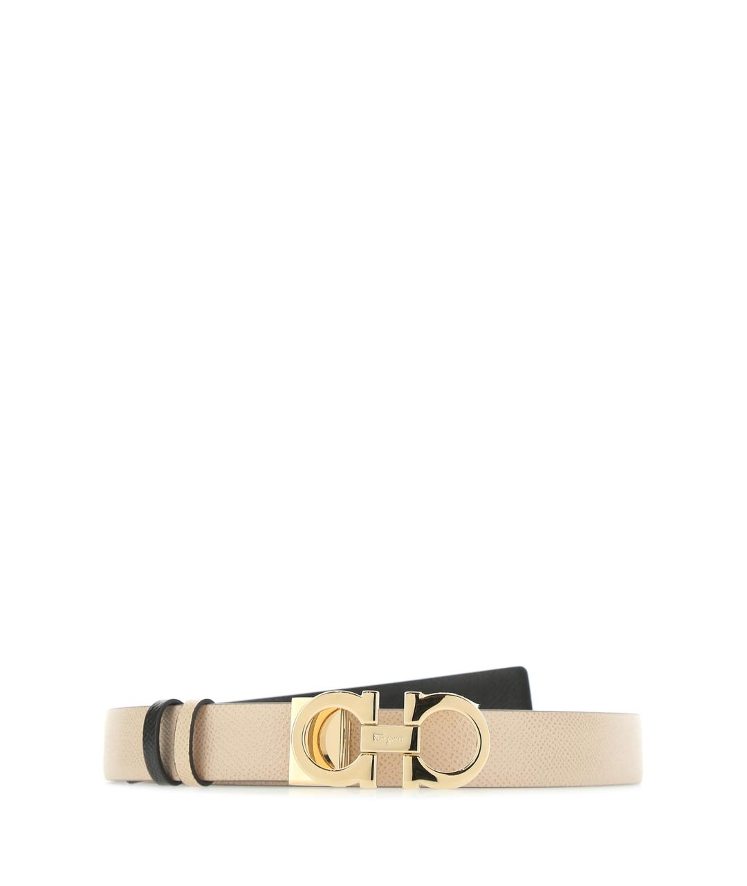 FERRAGAMO Бежевый кожаный ремень, фото 1