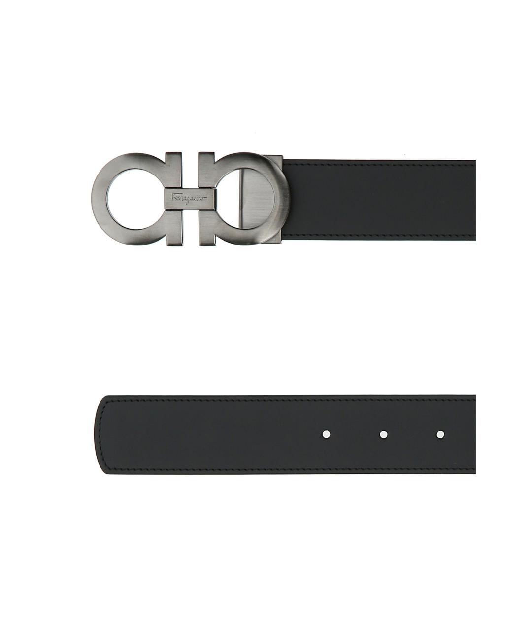 FERRAGAMO Черный кожаный ремень, фото 2