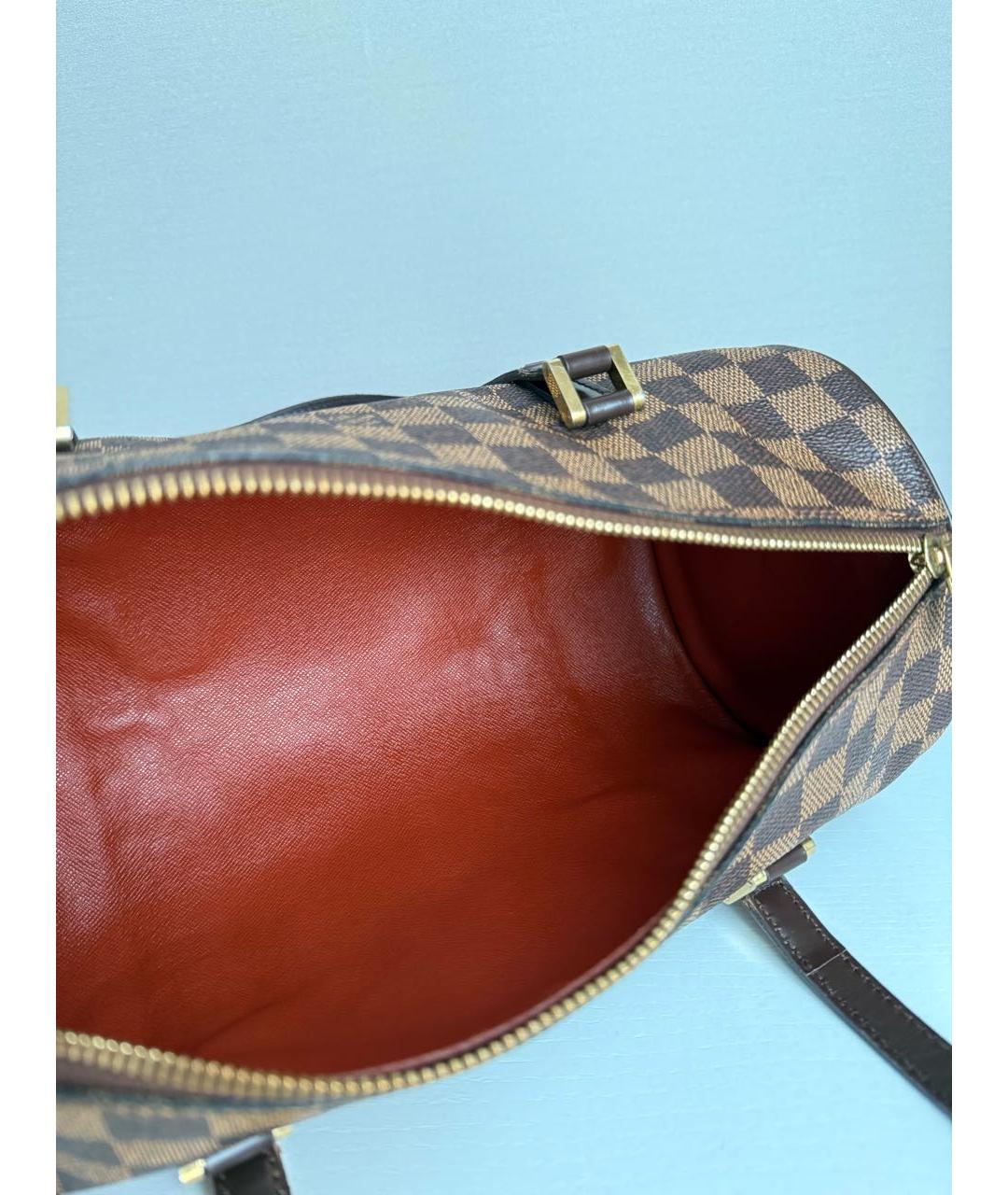 LOUIS VUITTON Коричневая кожаная сумка с короткими ручками, фото 4