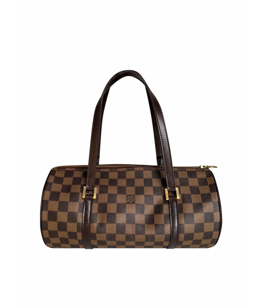 LOUIS VUITTON Коричневая кожаная сумка с короткими ручками, фото 1