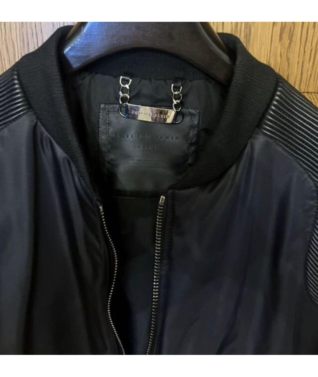 PHILIPP PLEIN Черная кожаная куртка, фото 4