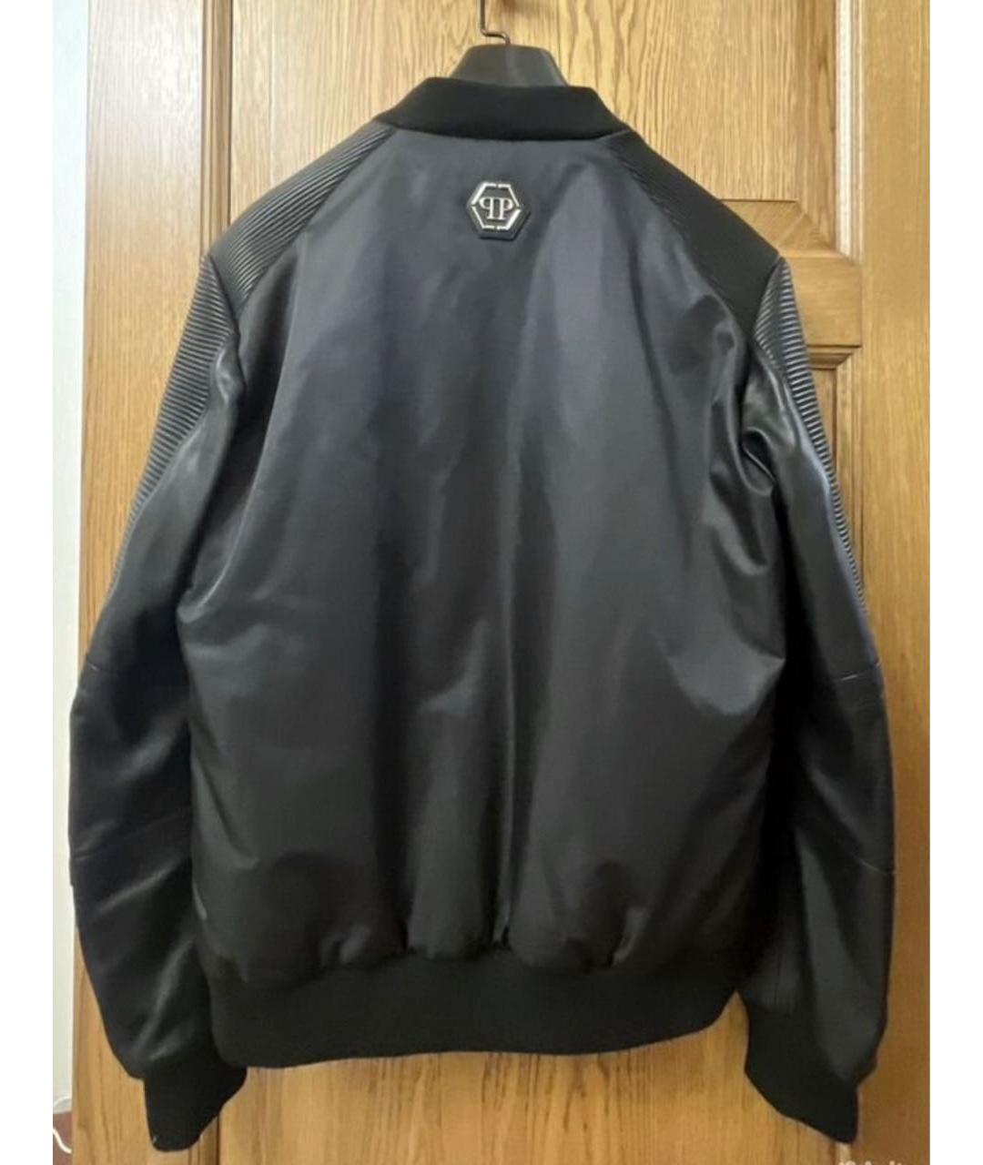 PHILIPP PLEIN Черная кожаная куртка, фото 3