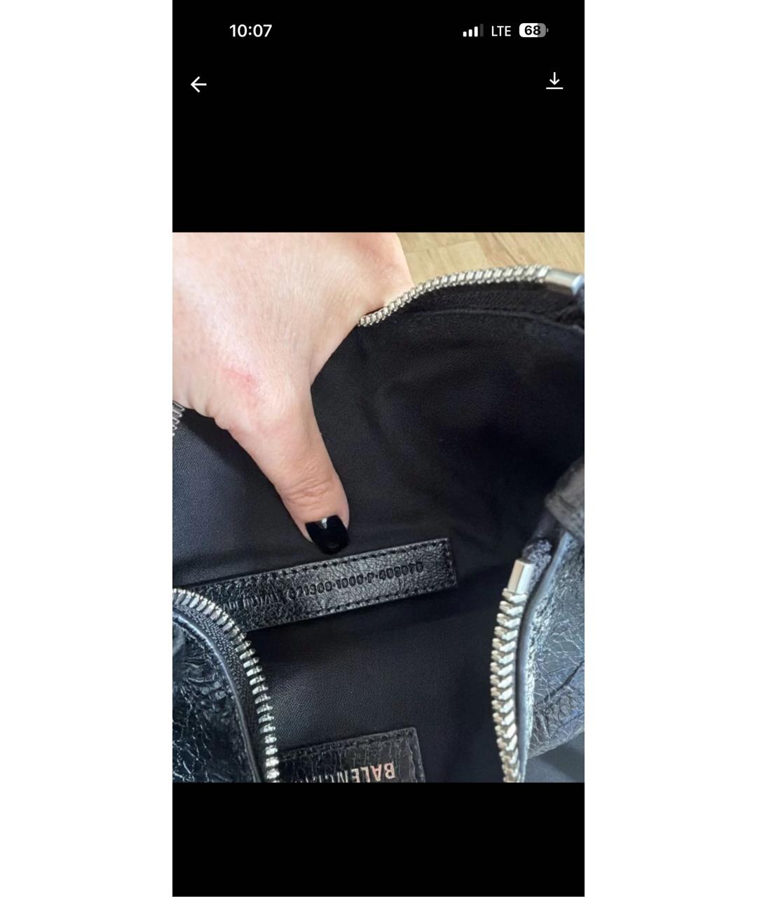 BALENCIAGA Черная кожаная сумка через плечо, фото 4