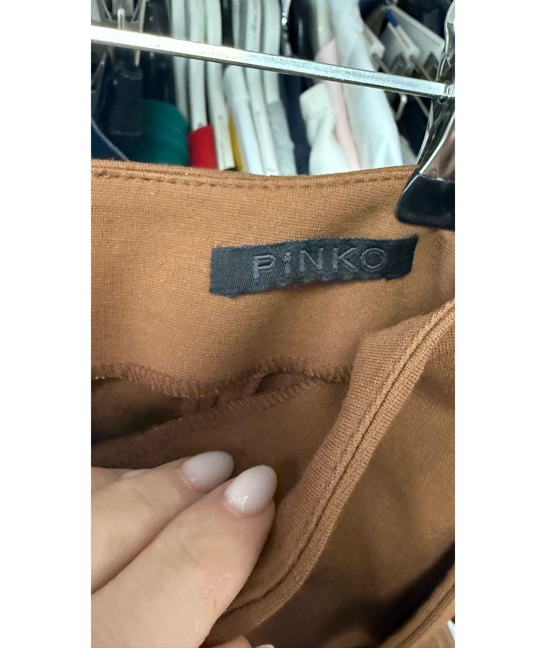 PINKO Коричневая вискозная юбка миди, фото 4