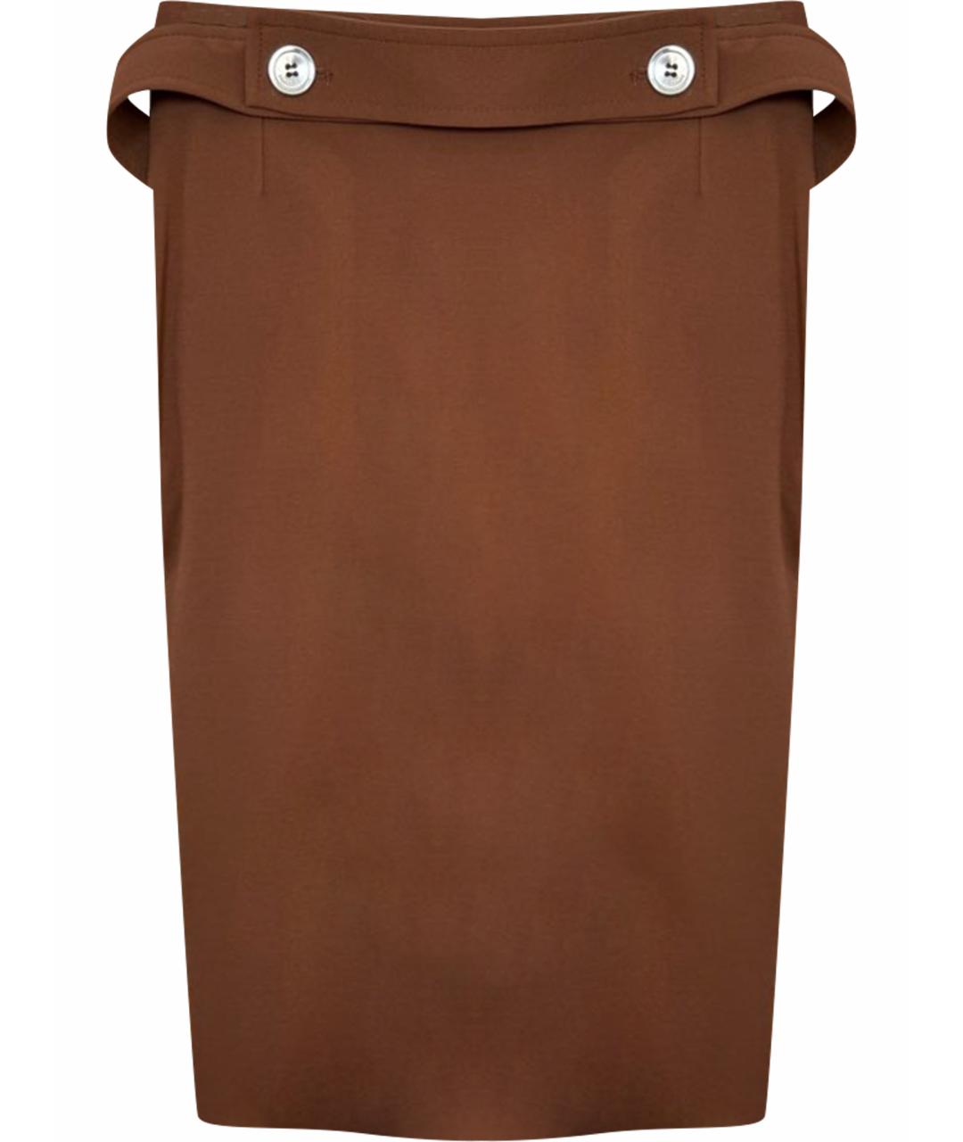 PINKO Коричневая вискозная юбка миди, фото 1