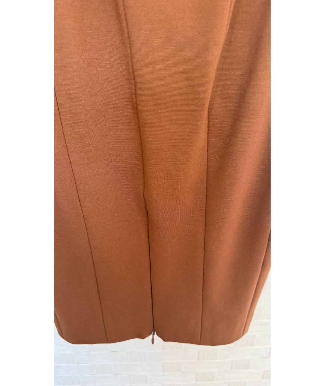 PINKO Коричневая вискозная юбка миди, фото 2