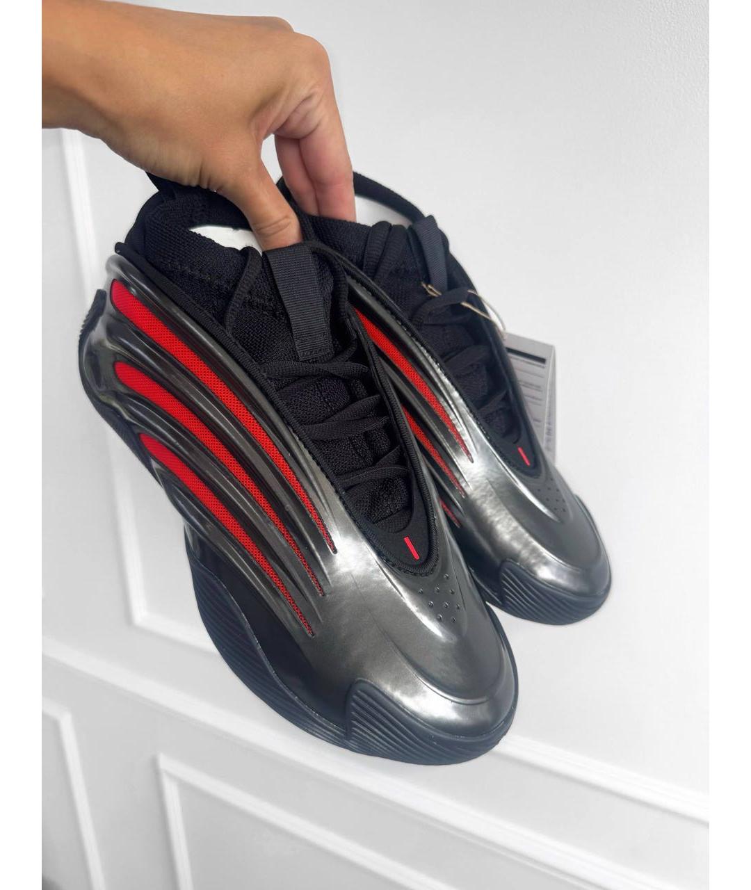 ADIDAS Черные кожаные кроссовки, фото 2