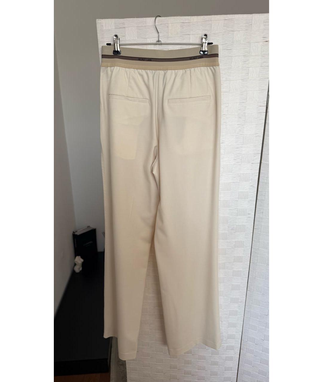 HELMUT LANG Бежевые хлопковые прямые брюки, фото 2