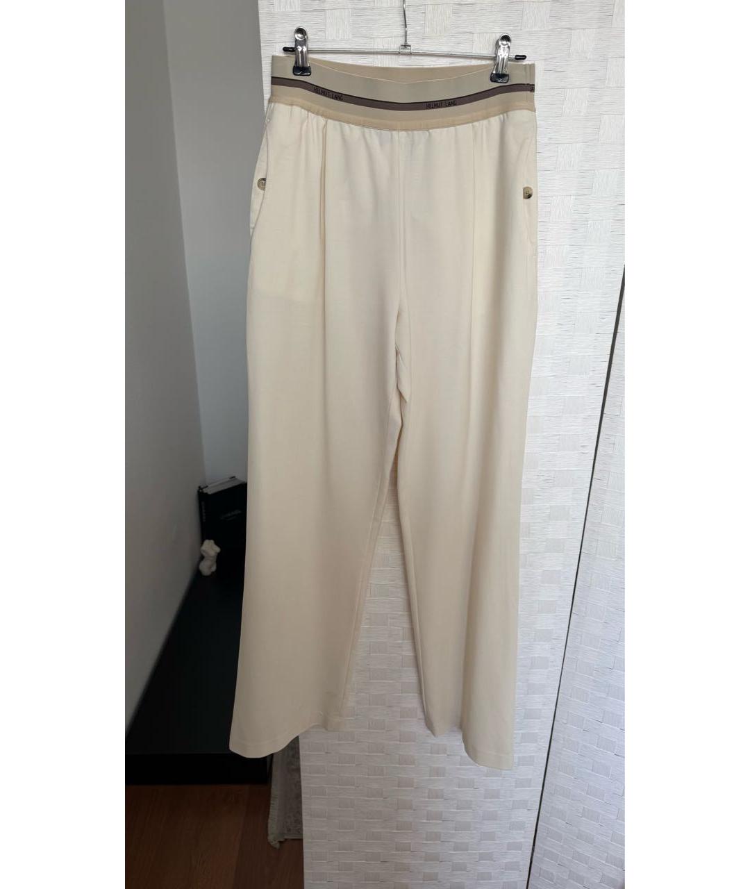 HELMUT LANG Бежевые хлопковые прямые брюки, фото 5