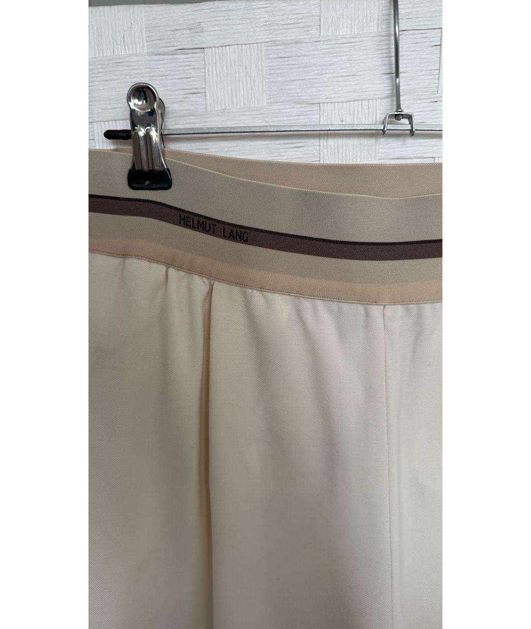 HELMUT LANG Бежевые хлопковые прямые брюки, фото 3