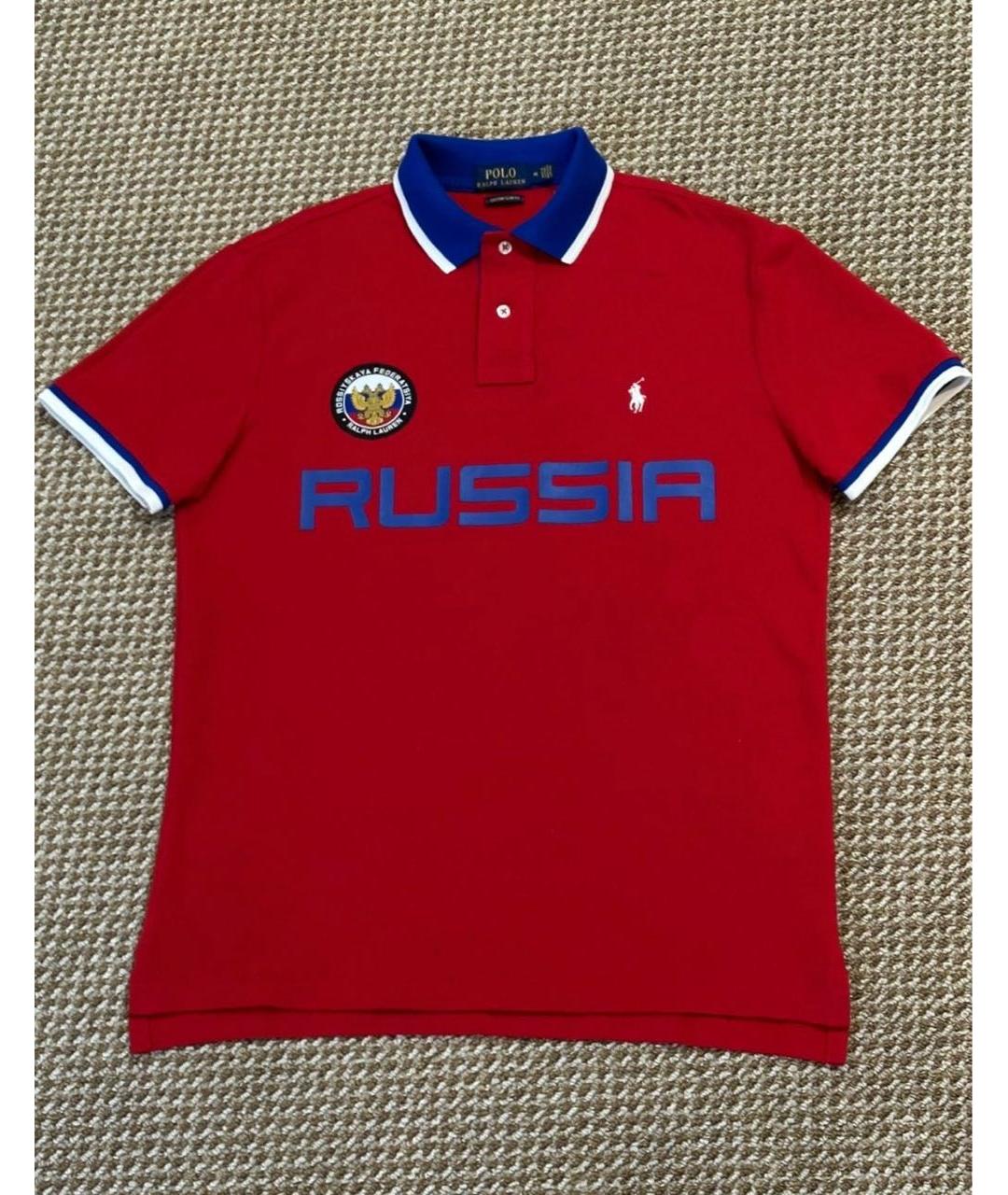 POLO RALPH LAUREN Красное хлопковое поло с коротким рукавом, фото 9