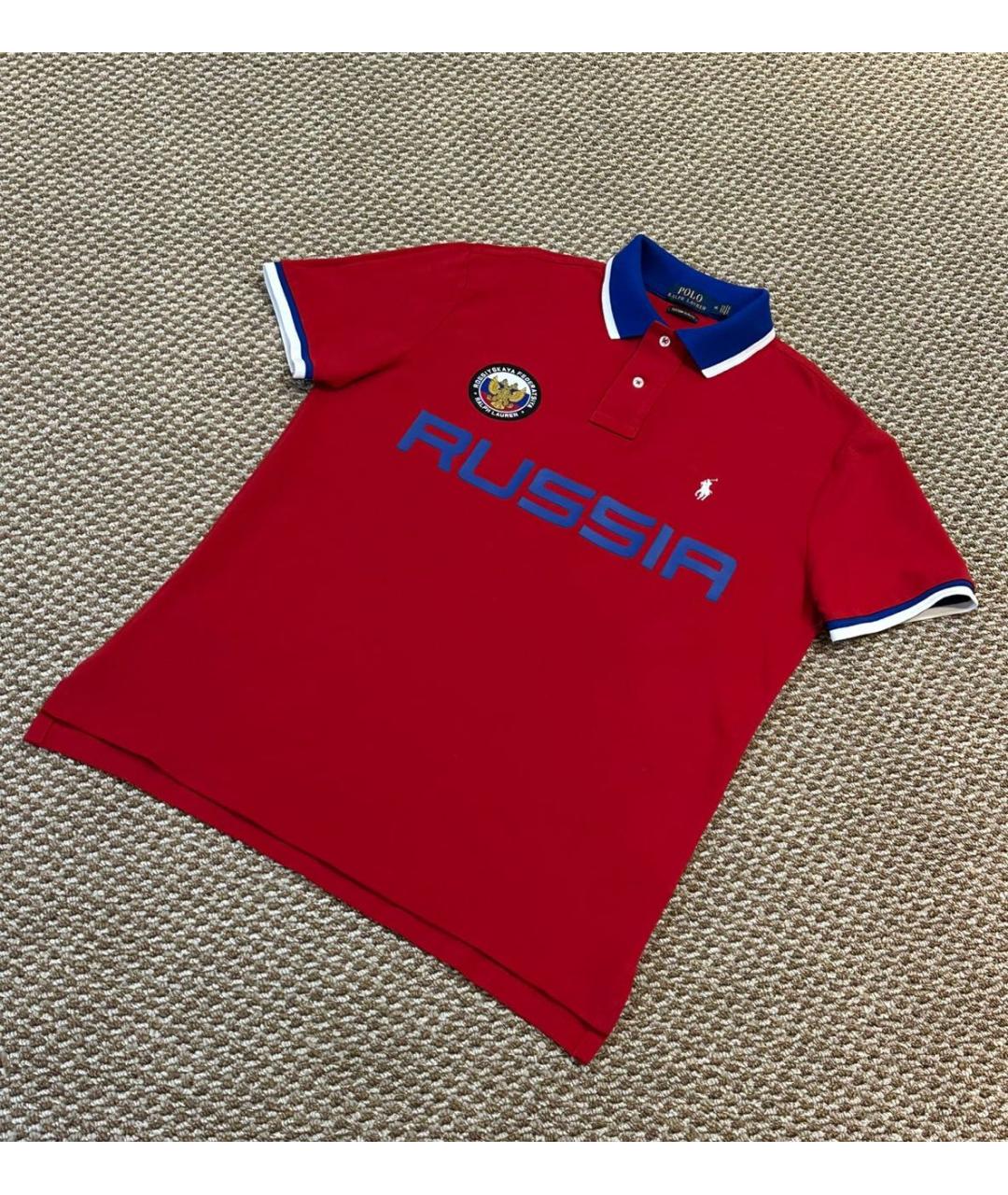 POLO RALPH LAUREN Красное хлопковое поло с коротким рукавом, фото 6