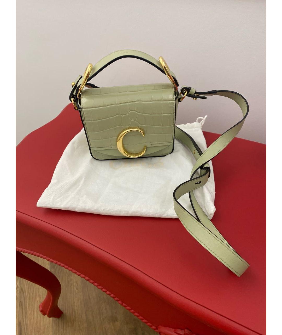 CHLOE Зеленая кожаная сумка через плечо, фото 4