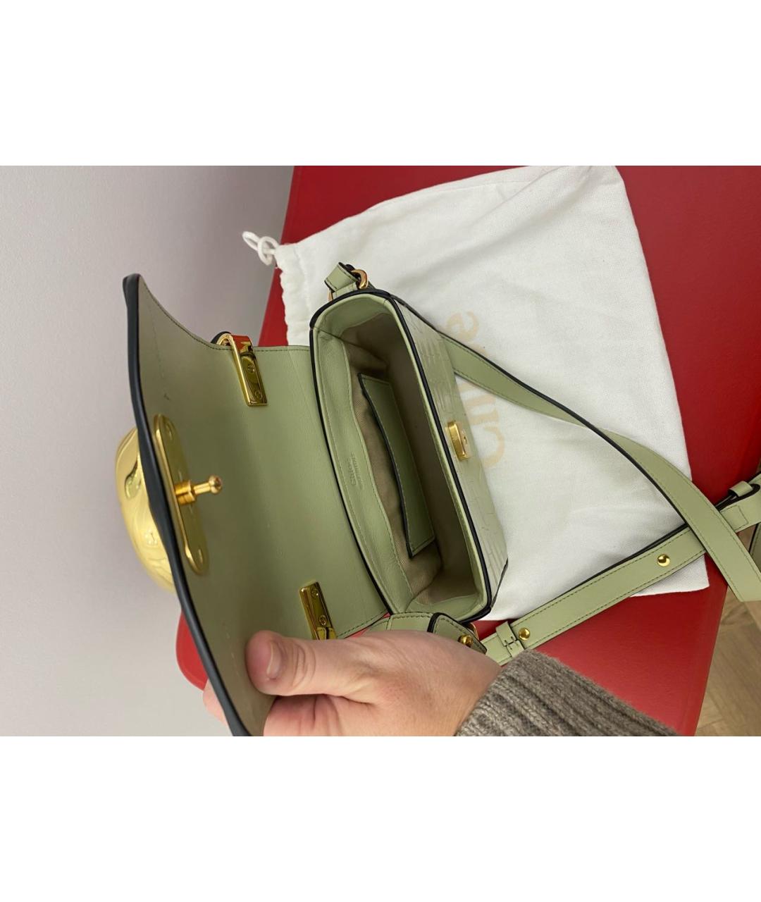 CHLOE Зеленая кожаная сумка через плечо, фото 3