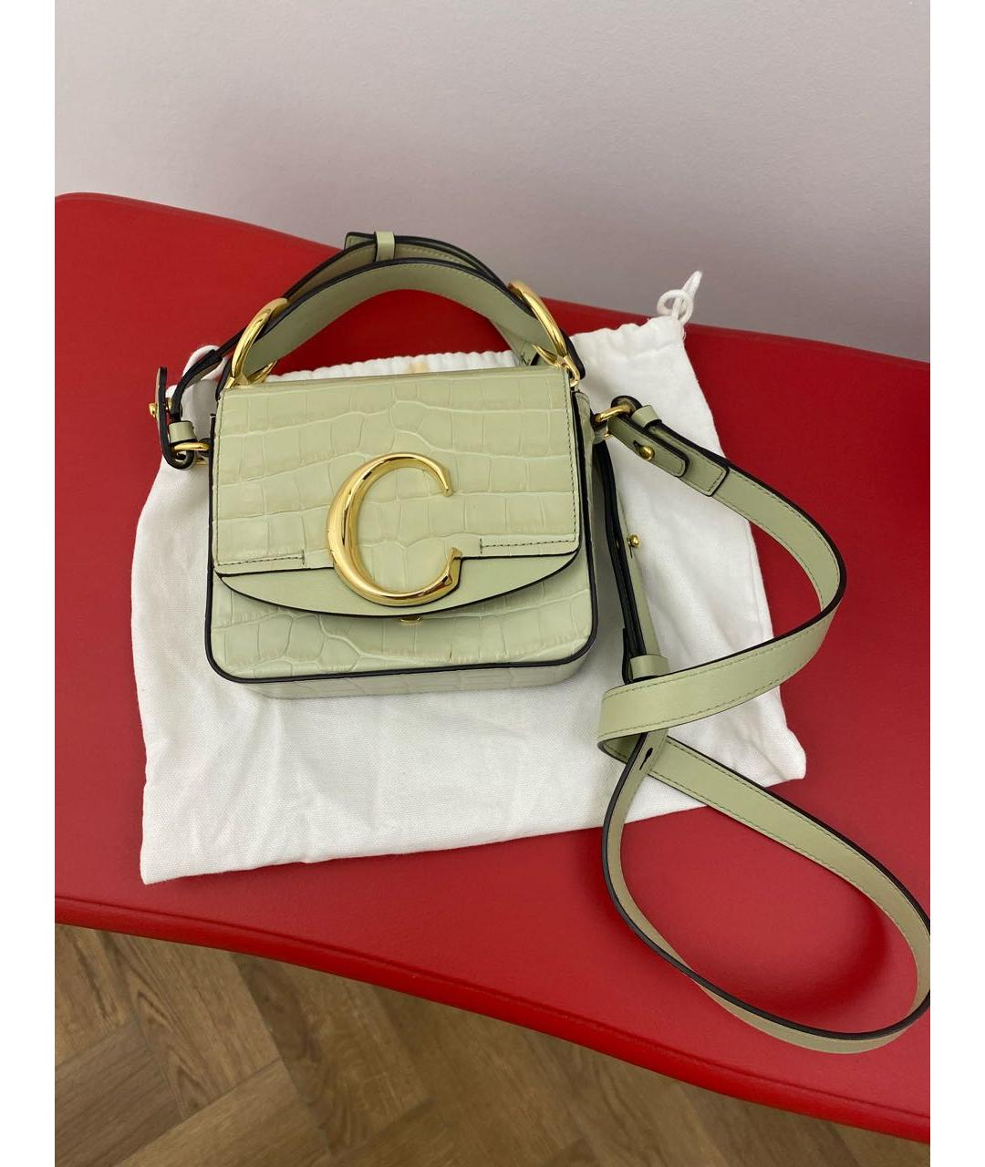 CHLOE Зеленая кожаная сумка через плечо, фото 5