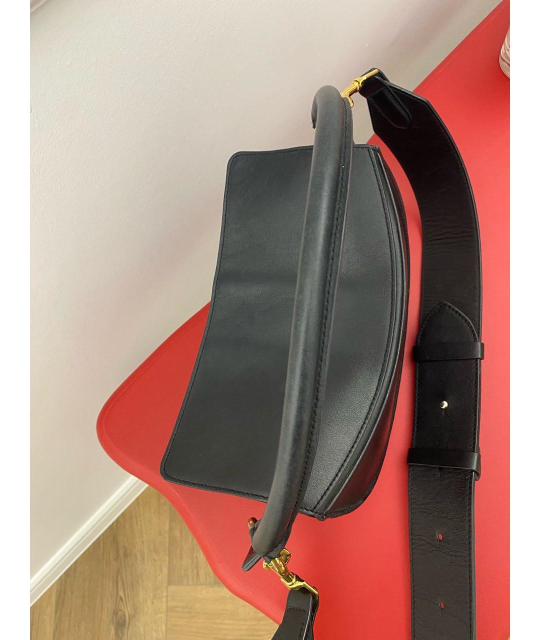 YUZEFI Черная кожаная сумка через плечо, фото 4