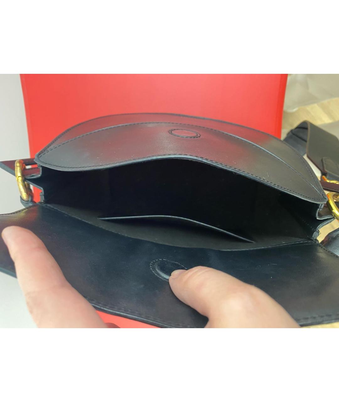 YUZEFI Черная кожаная сумка через плечо, фото 3