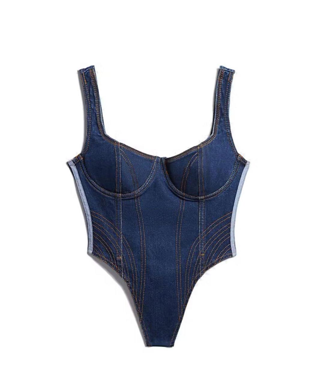 ADIDAS Темно-синий деним корсет, фото 1