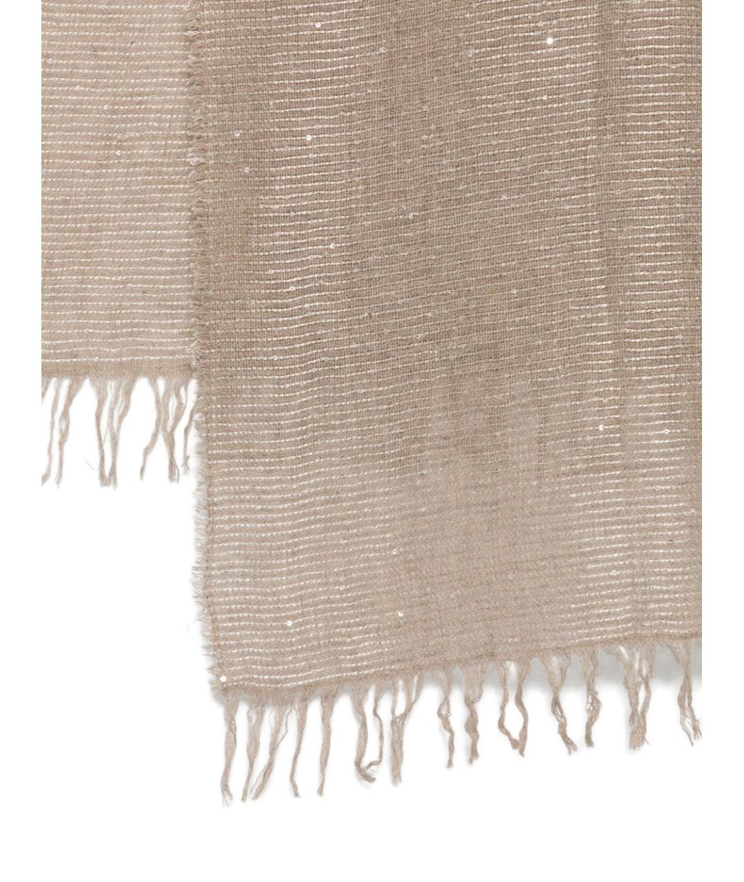 FABIANA FILIPPI Бежевый кашемировый шарф, фото 2