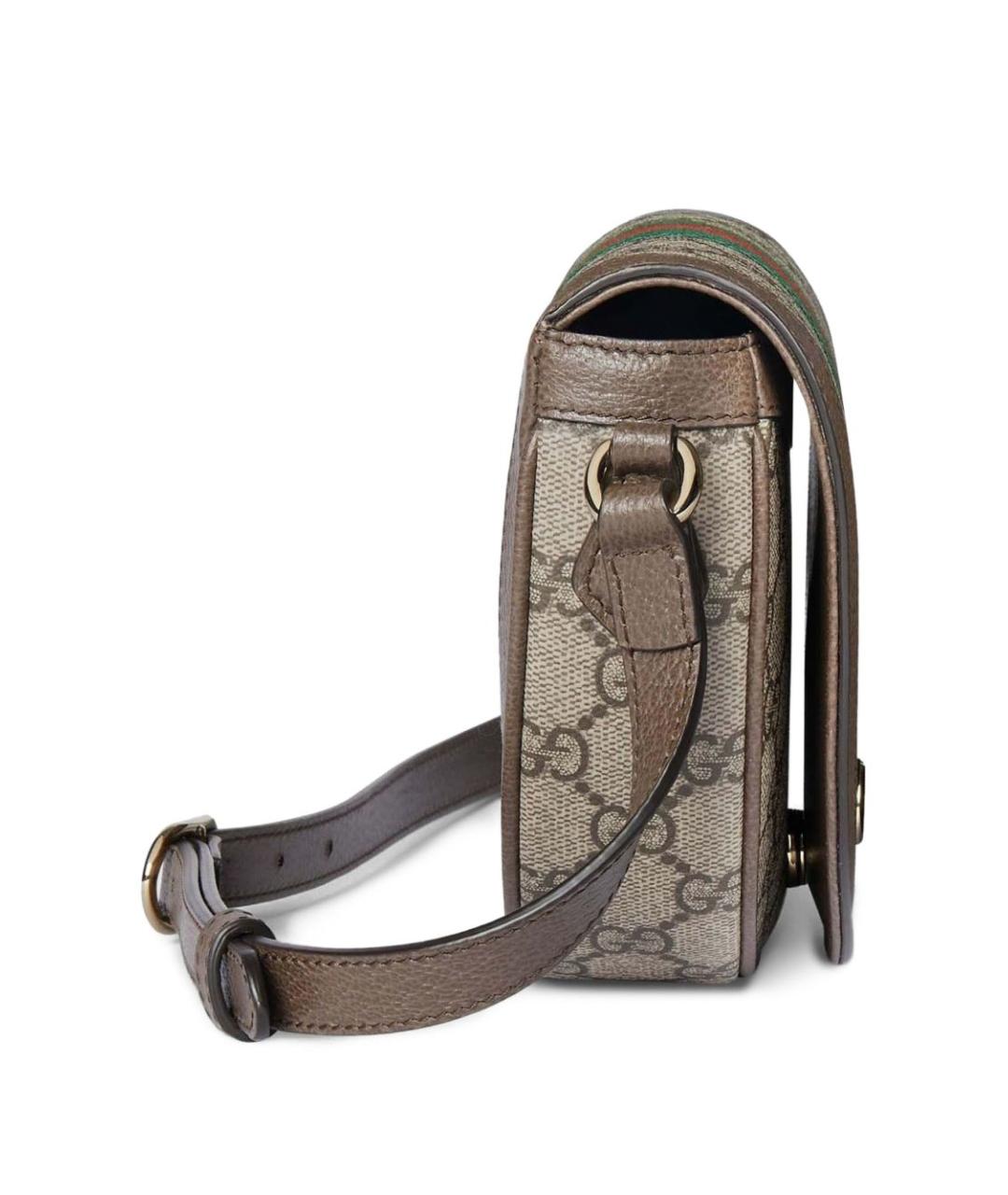 GUCCI Бежевая кожаная сумка через плечо, фото 4