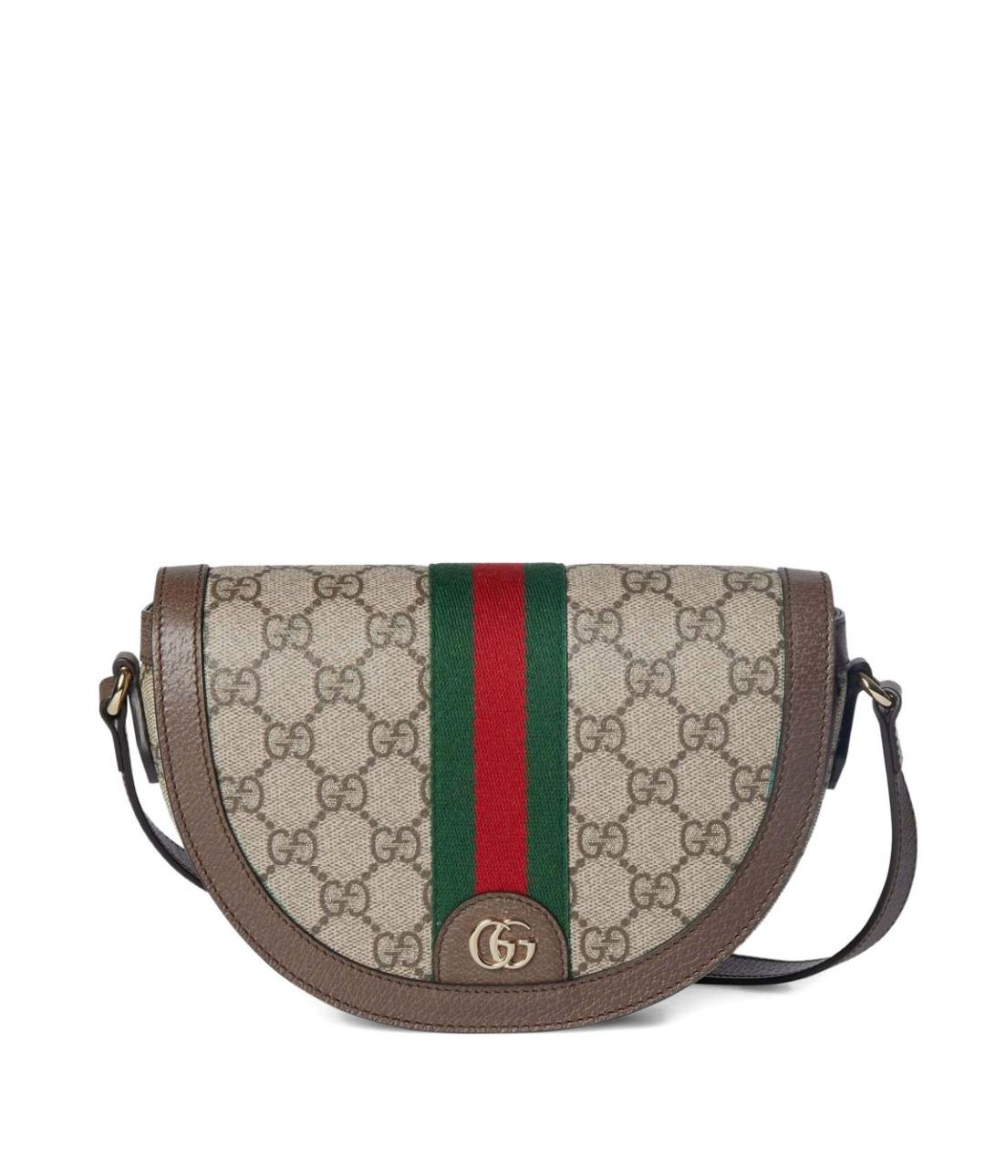 GUCCI Бежевая кожаная сумка через плечо, фото 1