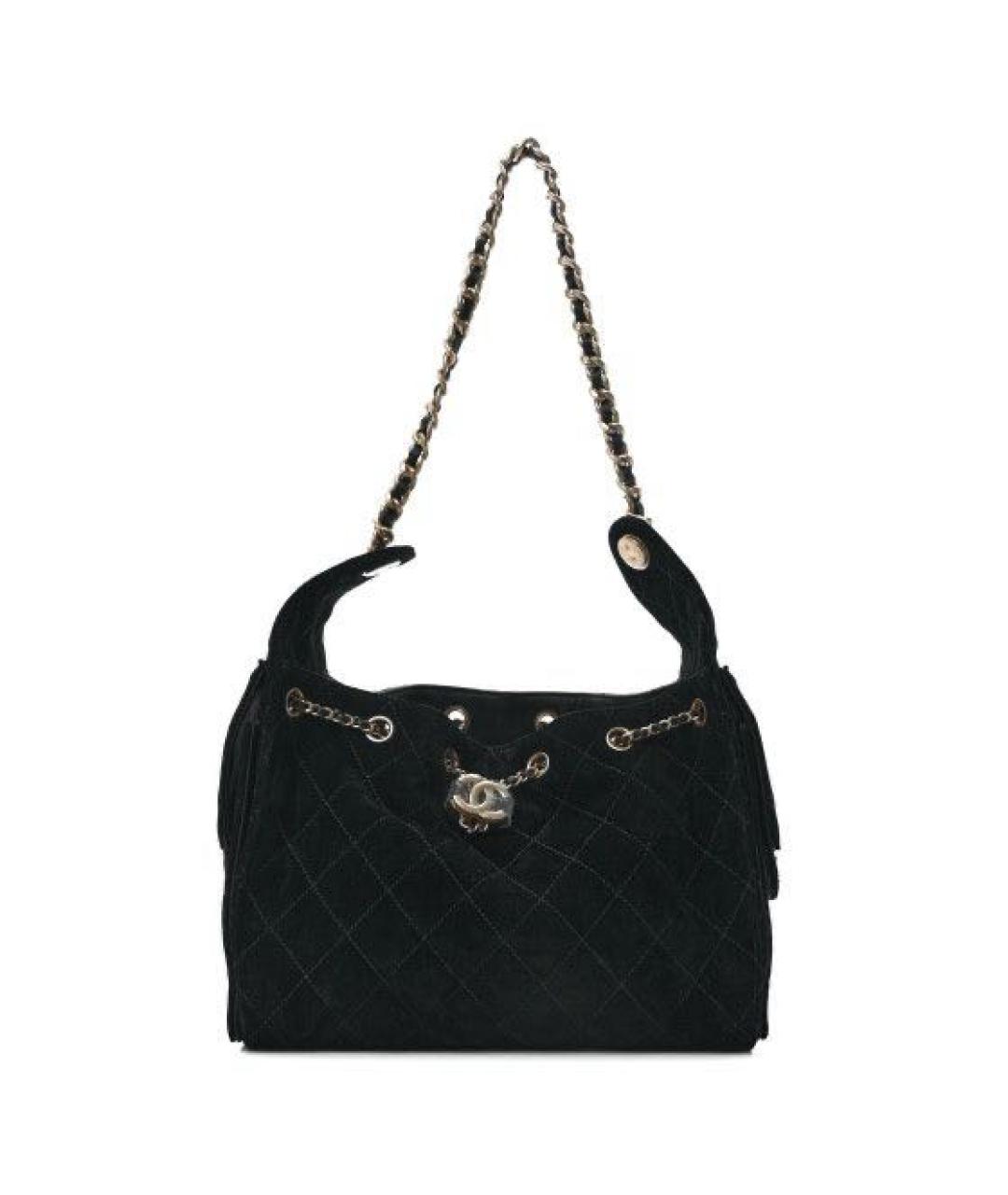 CHANEL Черная замшевая сумка через плечо, фото 1