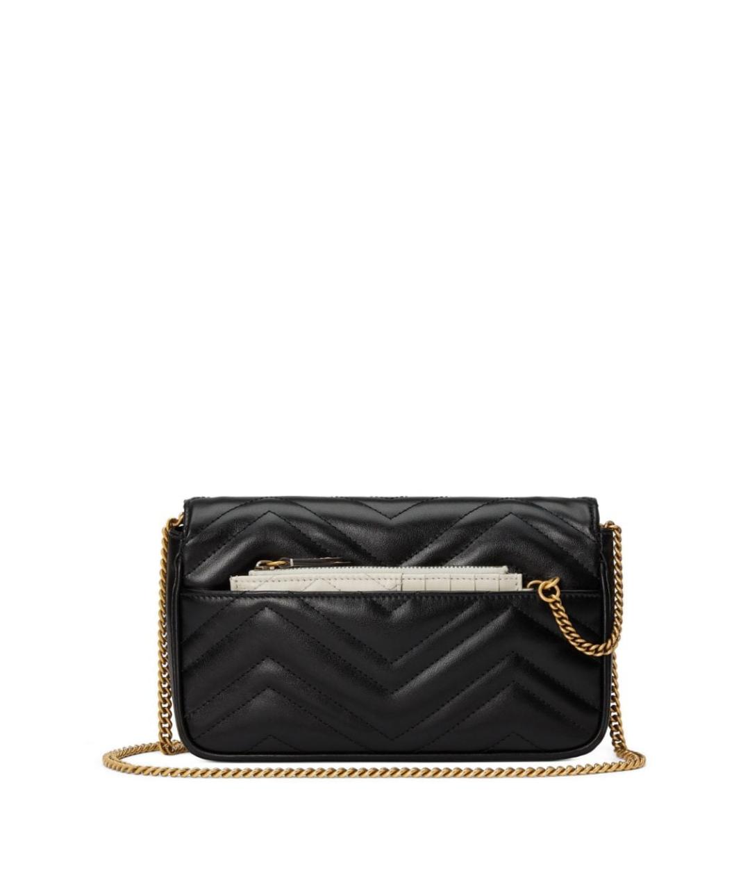 GUCCI Черная кожаная сумка через плечо, фото 6