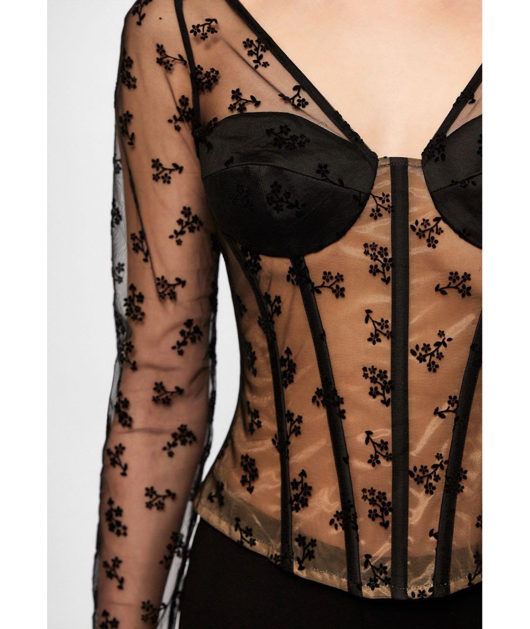 ROZIECORSETS Черный хлопковый корсет, фото 3