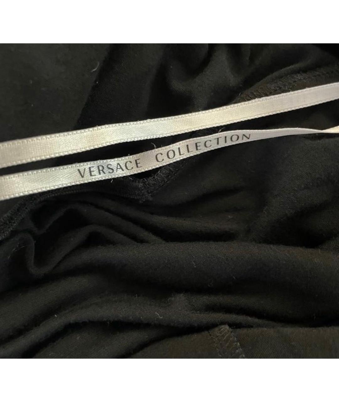 VERSACE COLLECTION Темно-синее хлопковое повседневное платье, фото 4