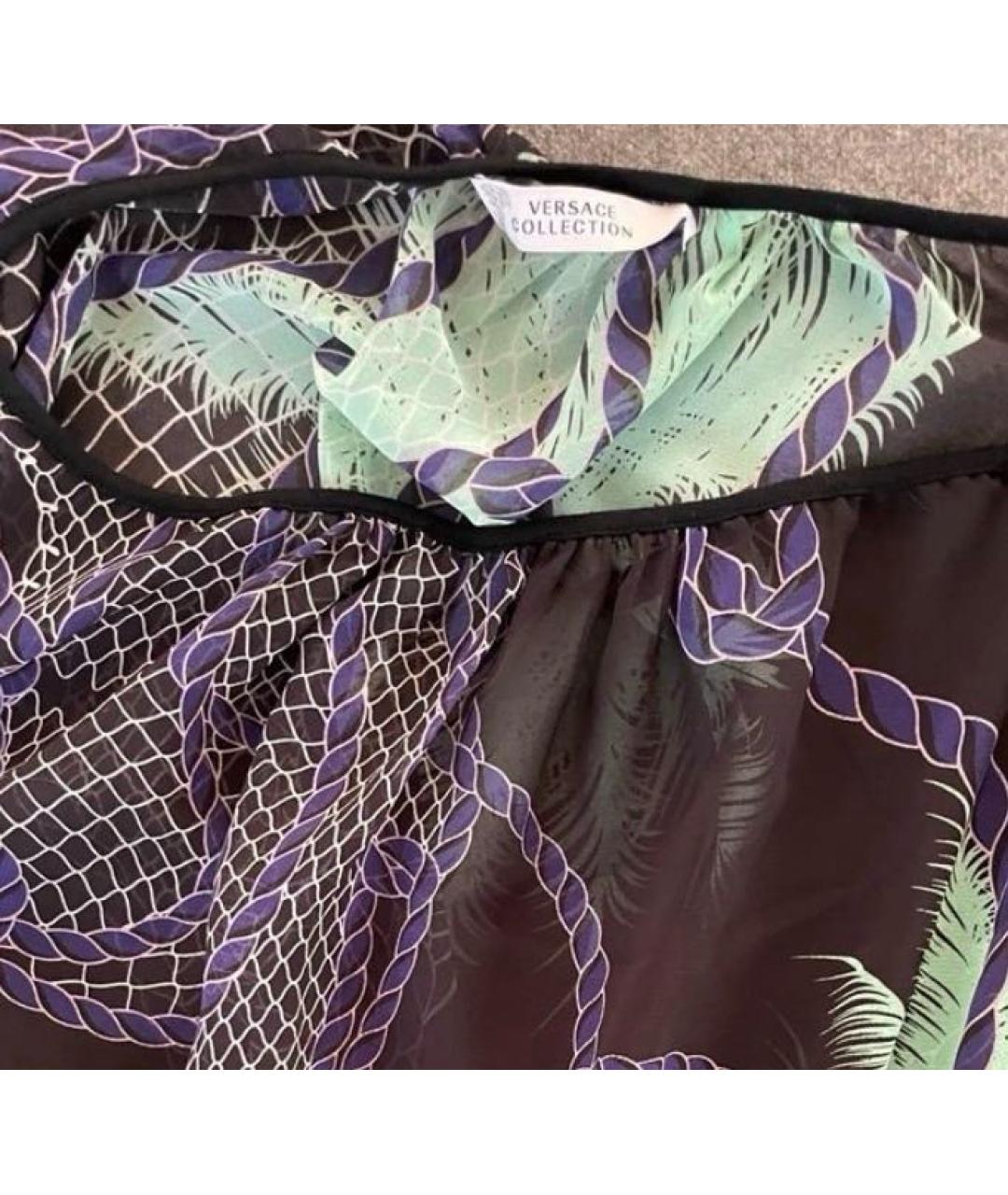 VERSACE COLLECTION Темно-синее хлопковое повседневное платье, фото 3