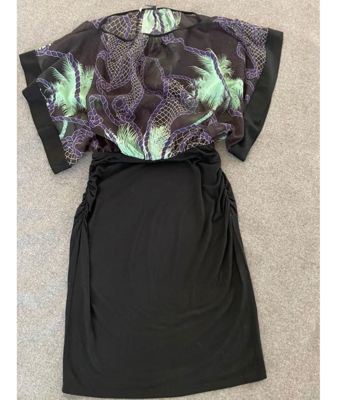 VERSACE COLLECTION Темно-синее хлопковое повседневное платье, фото 2