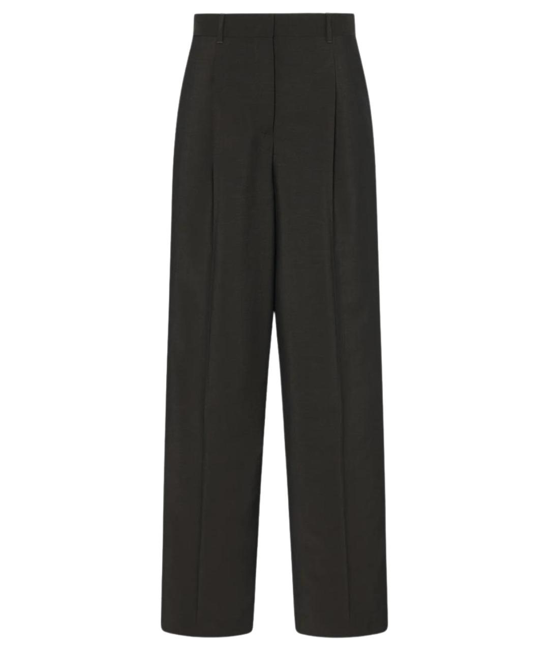 THE ROW Коричневые шерстяные прямые брюки, фото 1