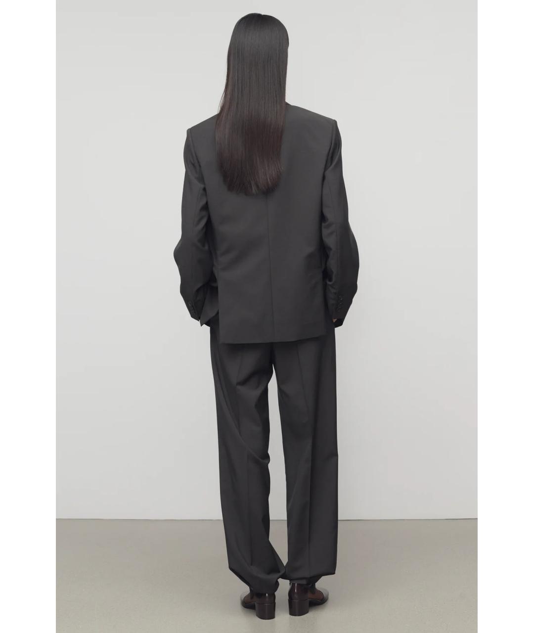 THE ROW Коричневые шерстяные прямые брюки, фото 6