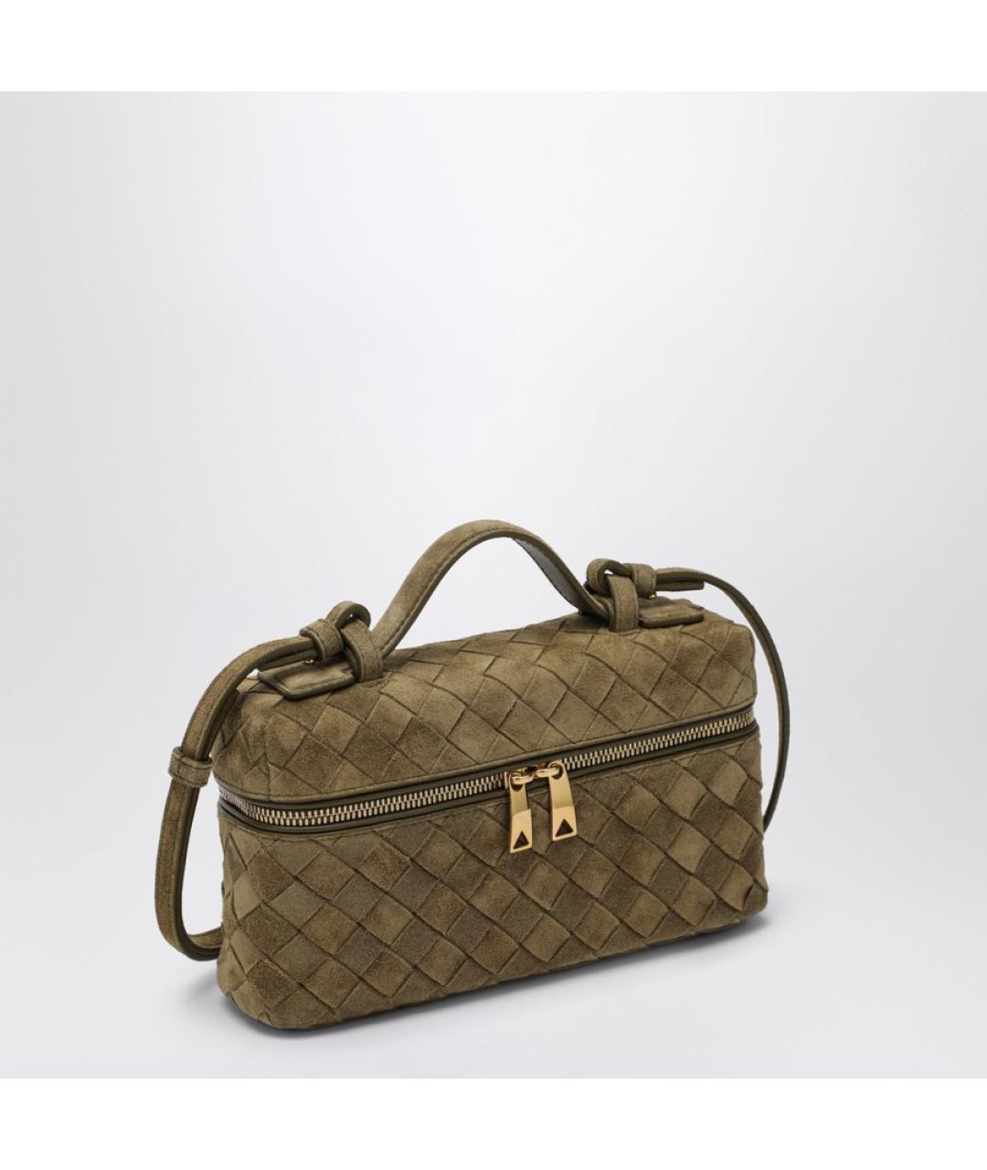 BOTTEGA VENETA Зеленая замшевая сумка через плечо, фото 2