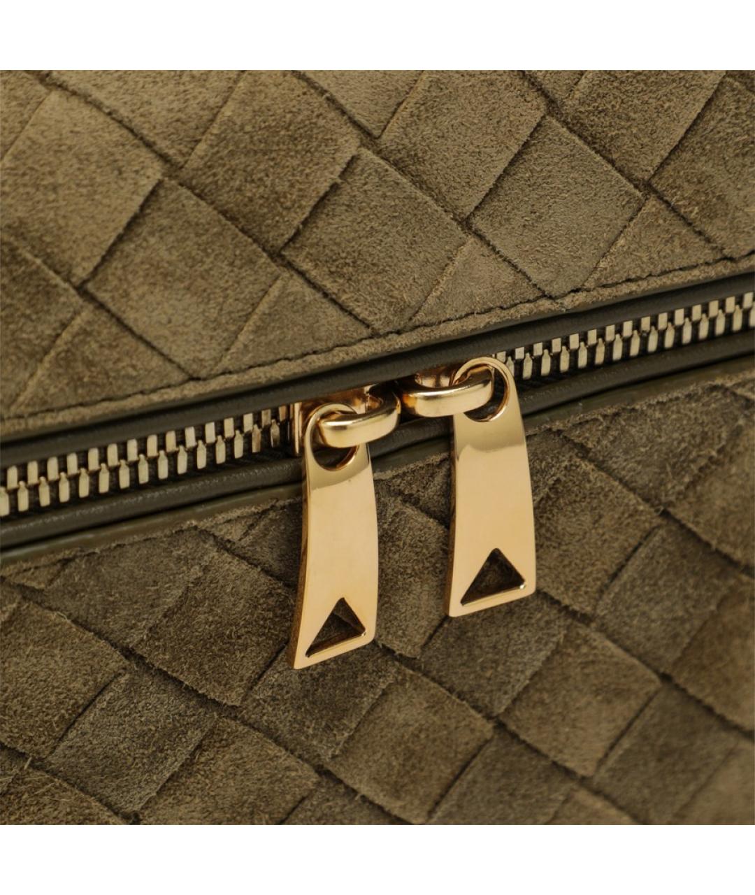 BOTTEGA VENETA Зеленая замшевая сумка через плечо, фото 5