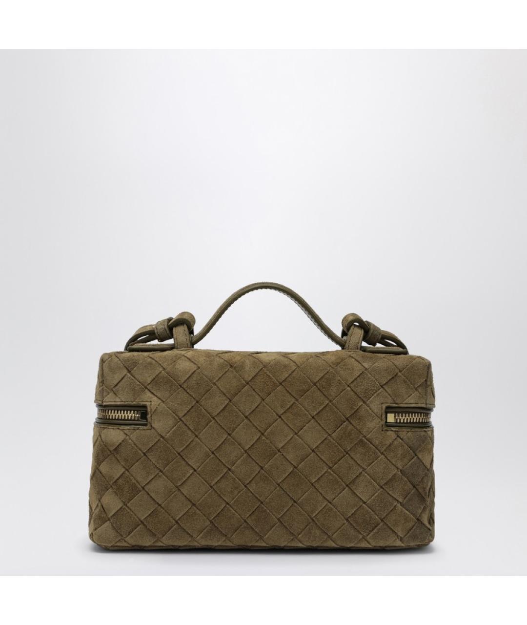 BOTTEGA VENETA Зеленая замшевая сумка через плечо, фото 3