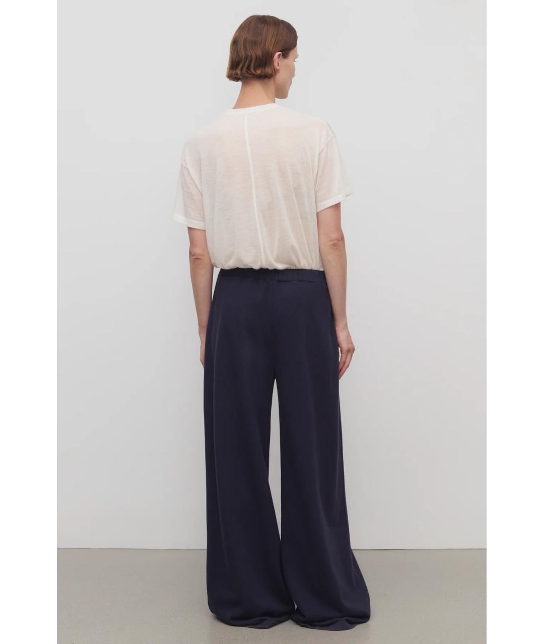 THE ROW Темно-синие хлопковые прямые брюки, фото 4