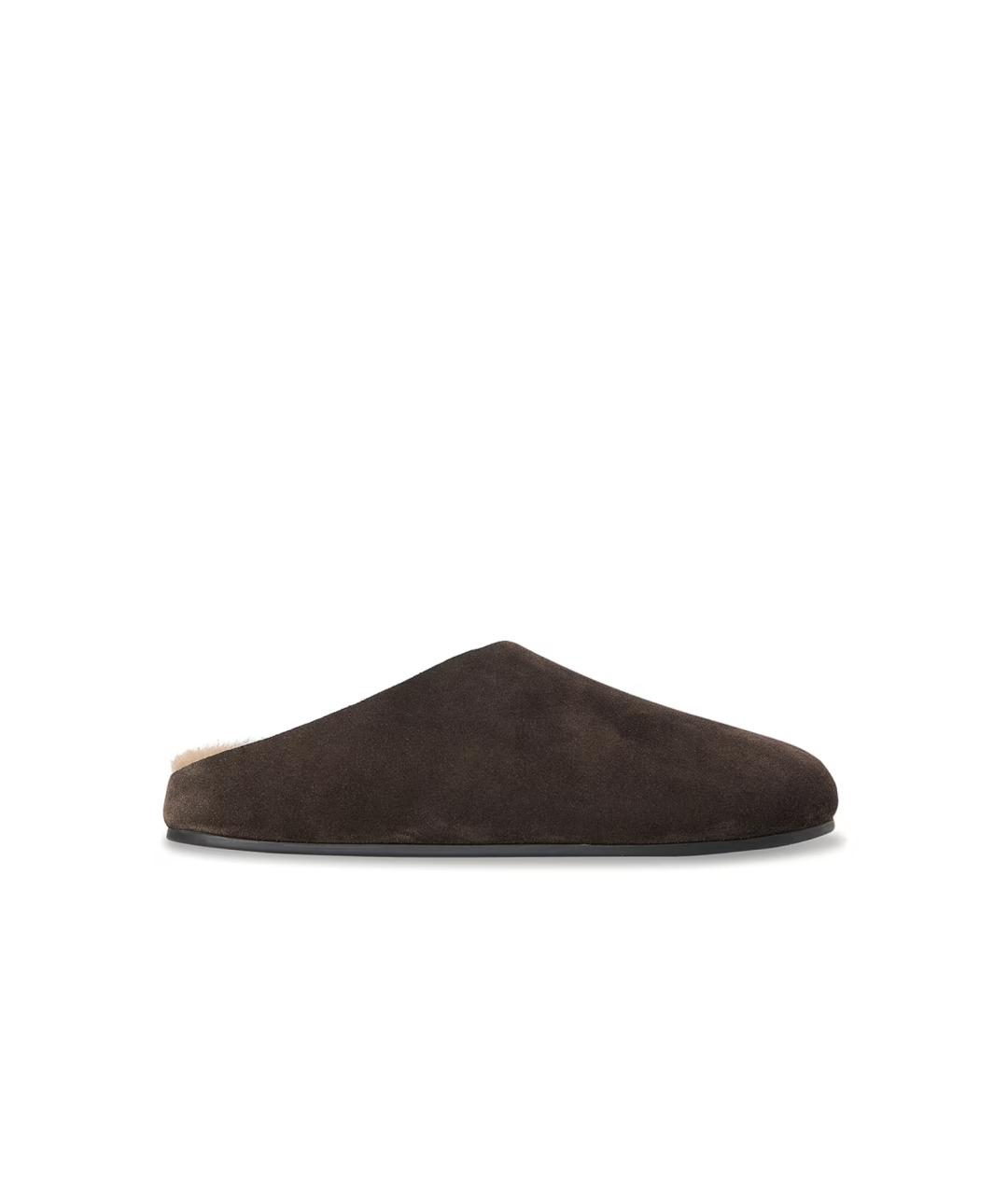 THE ROW Коричневые замшевые сабо, фото 1