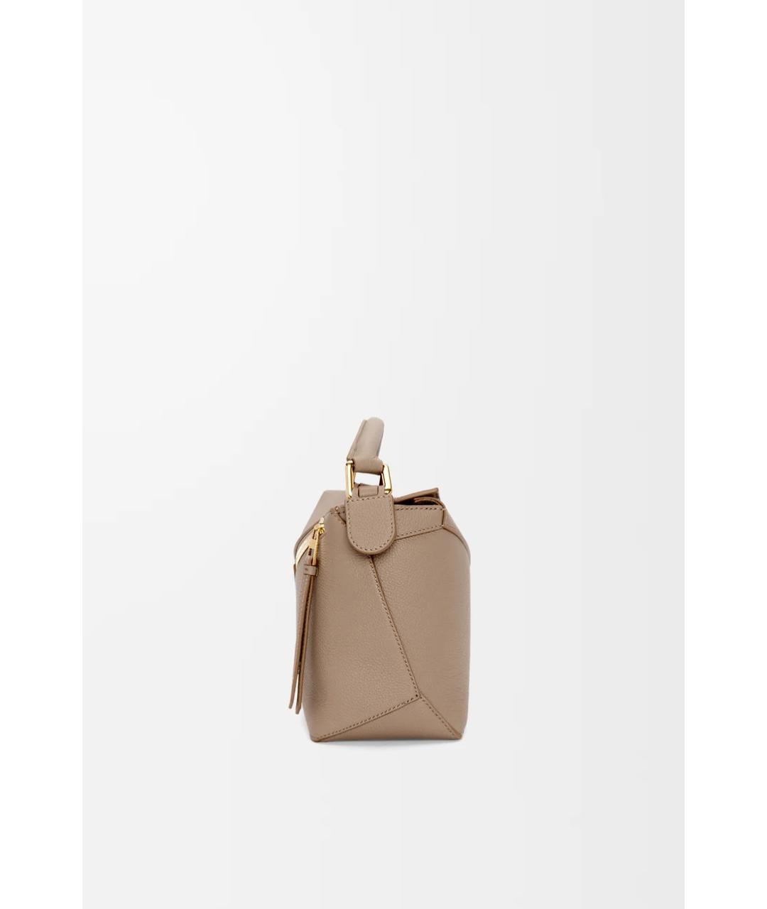 LOEWE Бежевая кожаная сумка через плечо, фото 5